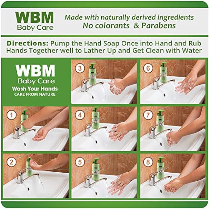 WBM CARE BABY NATURAL LIQUID HAND SOAP - HONEY, WHEATGERM & ORGANIC OLIVE OIL - 6.8 OZ (PACK OF 3) - Image 4